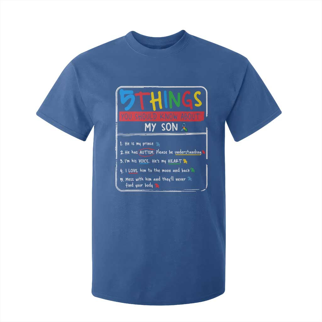 Autistic Son Autism Support T Shirt For Kid Autistic Mom Dad Family