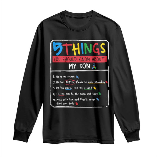 Autistic Son Autism Support Long Sleeve Shirt Autistic Mom Dad Family