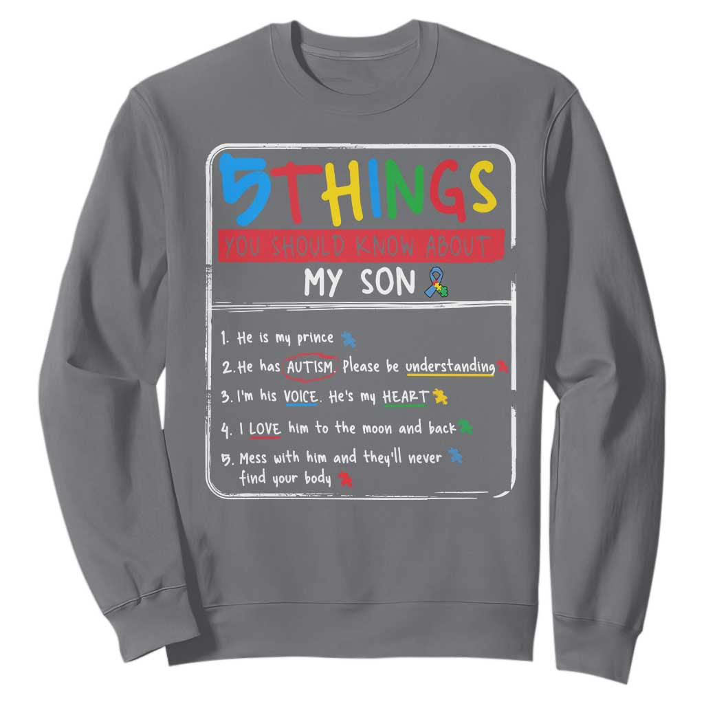 Autistic Son Autism Support Sweatshirt Autistic Mom Dad Family