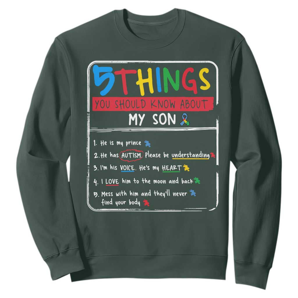 Autistic Son Autism Support Sweatshirt Autistic Mom Dad Family