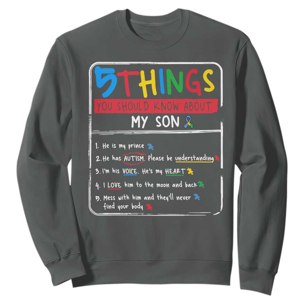Autistic Son Autism Support Sweatshirt Autistic Mom Dad Family