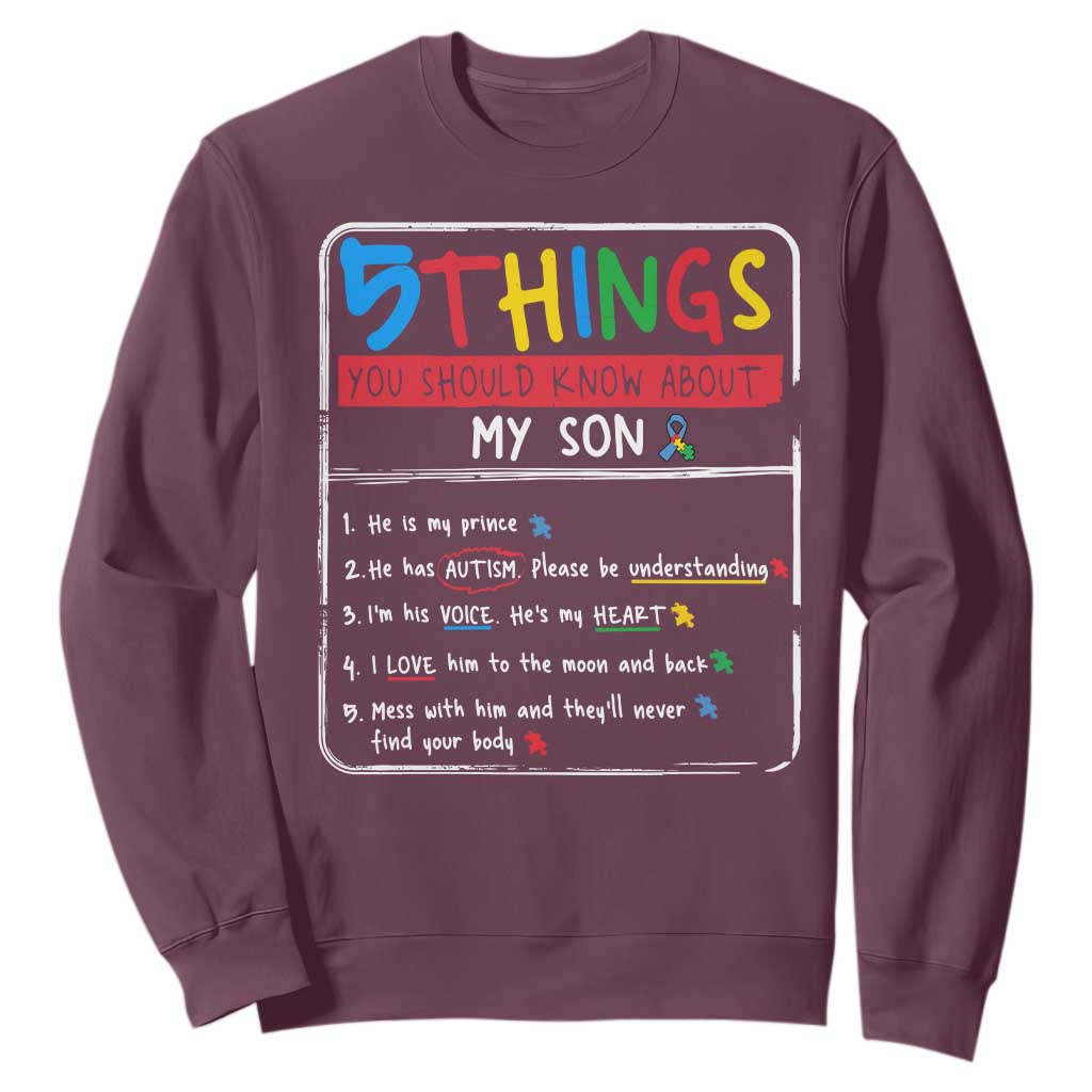 Autistic Son Autism Support Sweatshirt Autistic Mom Dad Family