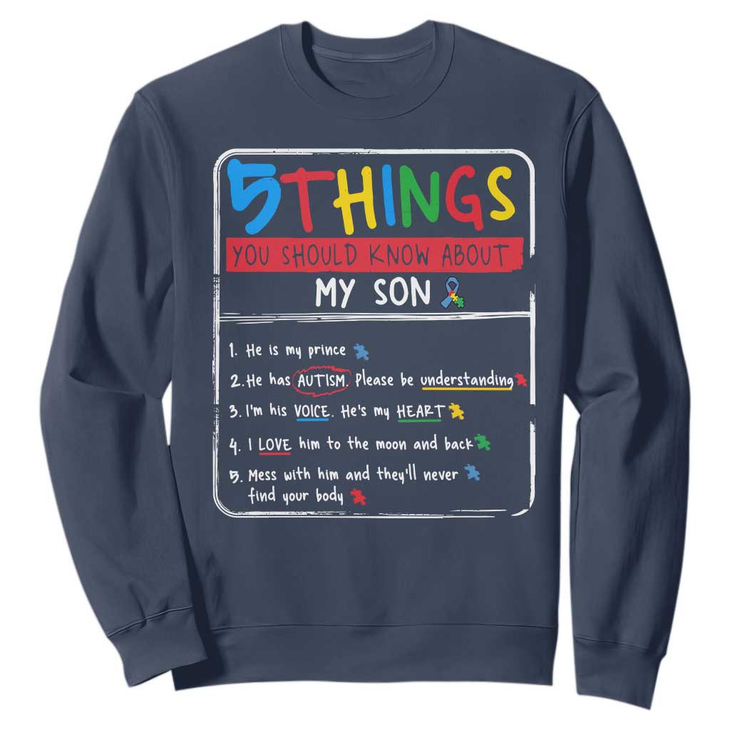 Autistic Son Autism Support Sweatshirt Autistic Mom Dad Family