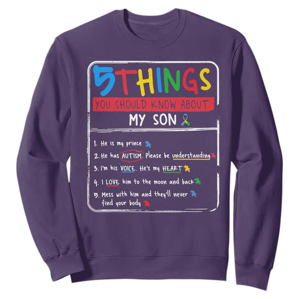 Autistic Son Autism Support Sweatshirt Autistic Mom Dad Family