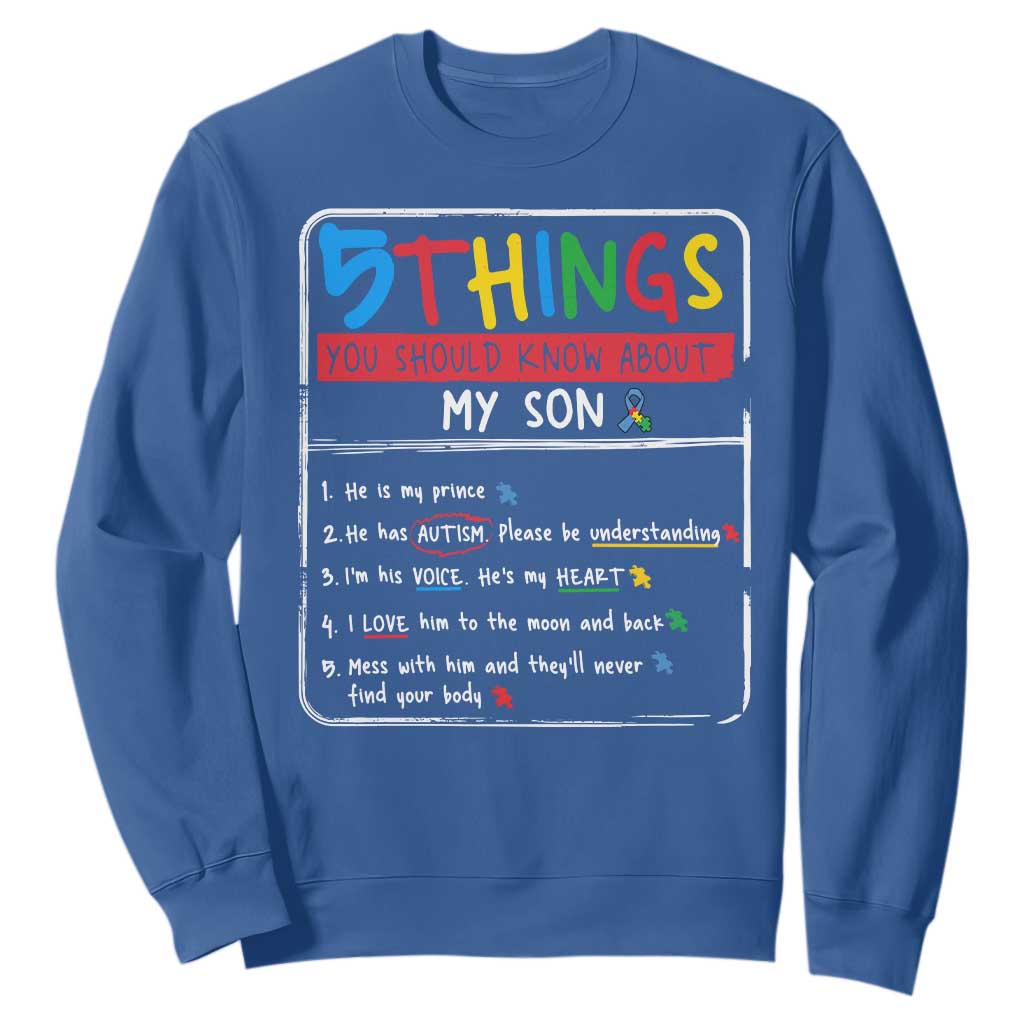 Autistic Son Autism Support Sweatshirt Autistic Mom Dad Family
