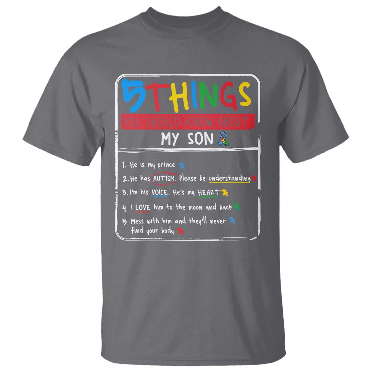 Autistic Son Autism Support T Shirt Autistic Mom Dad Family
