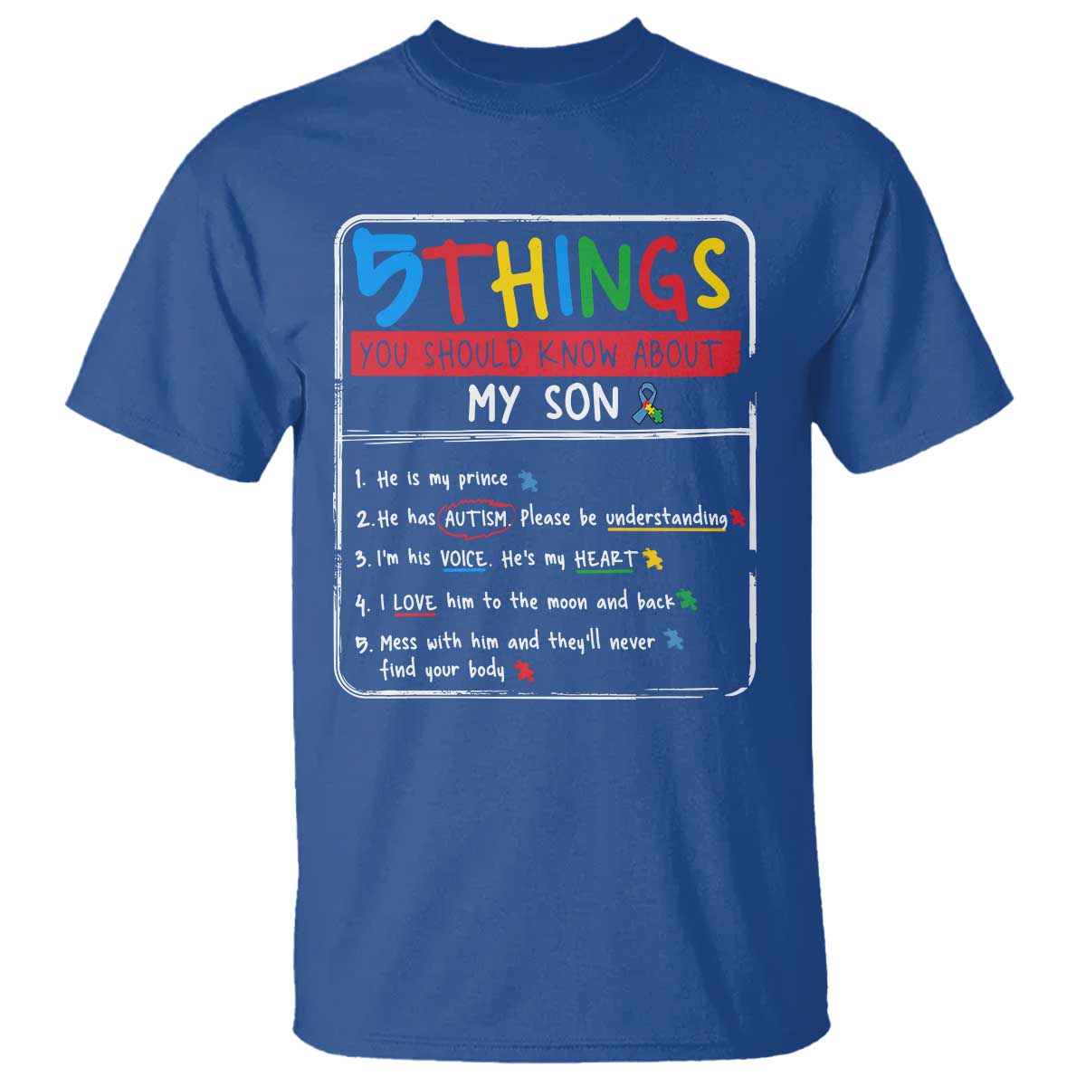 Autistic Son Autism Support T Shirt Autistic Mom Dad Family