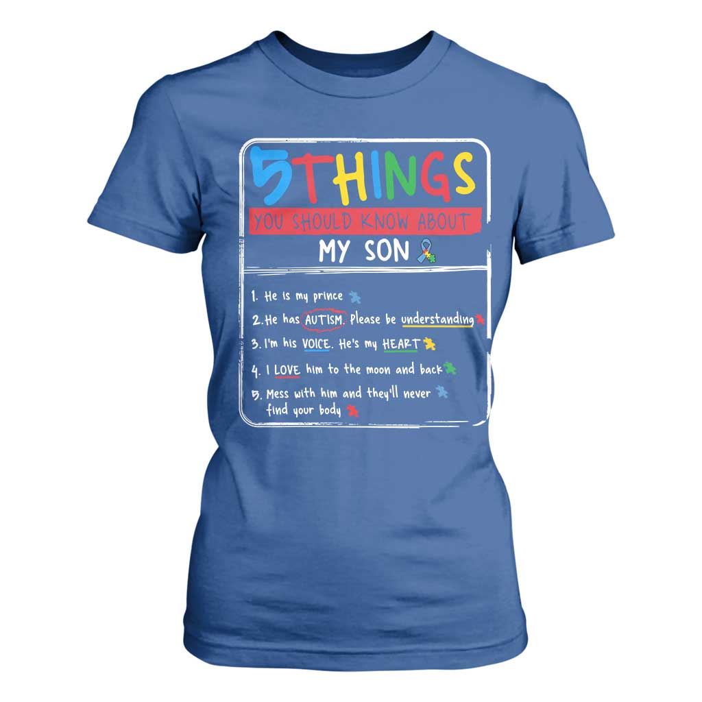 Autistic Son Autism Support T Shirt For Women Autistic Mom Dad Family