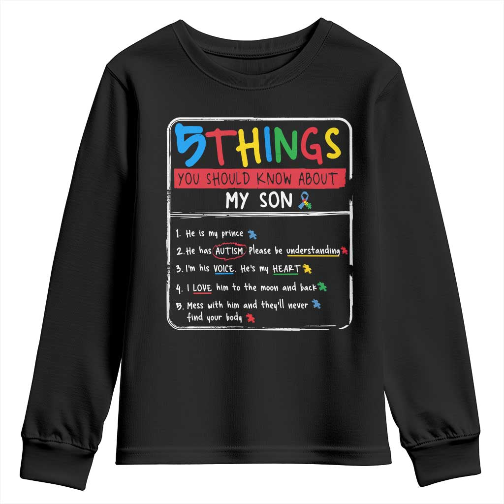 Autistic Son Autism Support Youth Sweatshirt Autistic Mom Dad Family