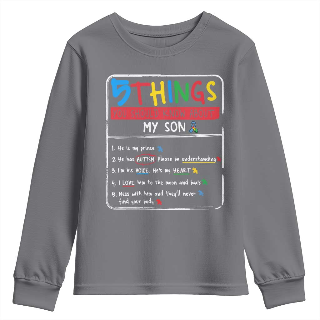 Autistic Son Autism Support Youth Sweatshirt Autistic Mom Dad Family