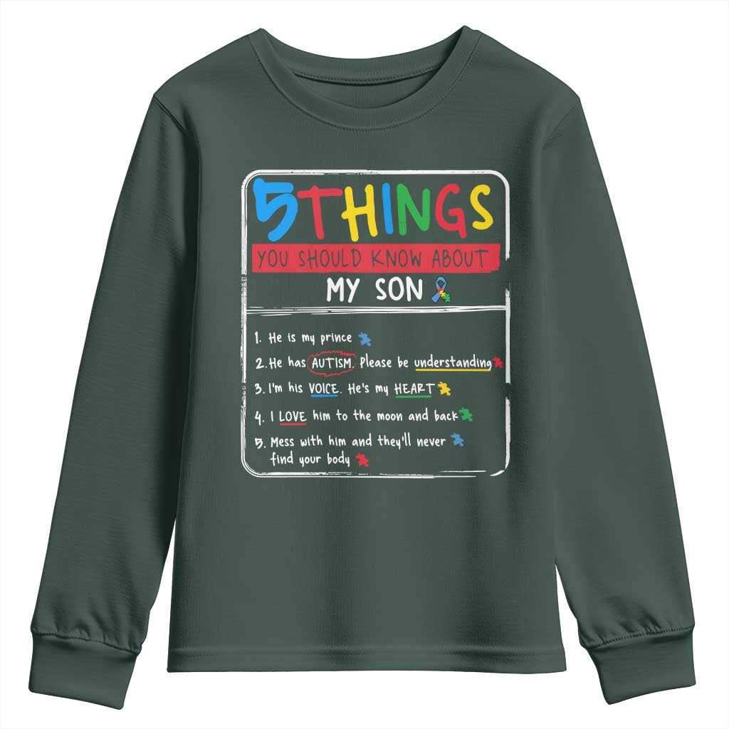 Autistic Son Autism Support Youth Sweatshirt Autistic Mom Dad Family