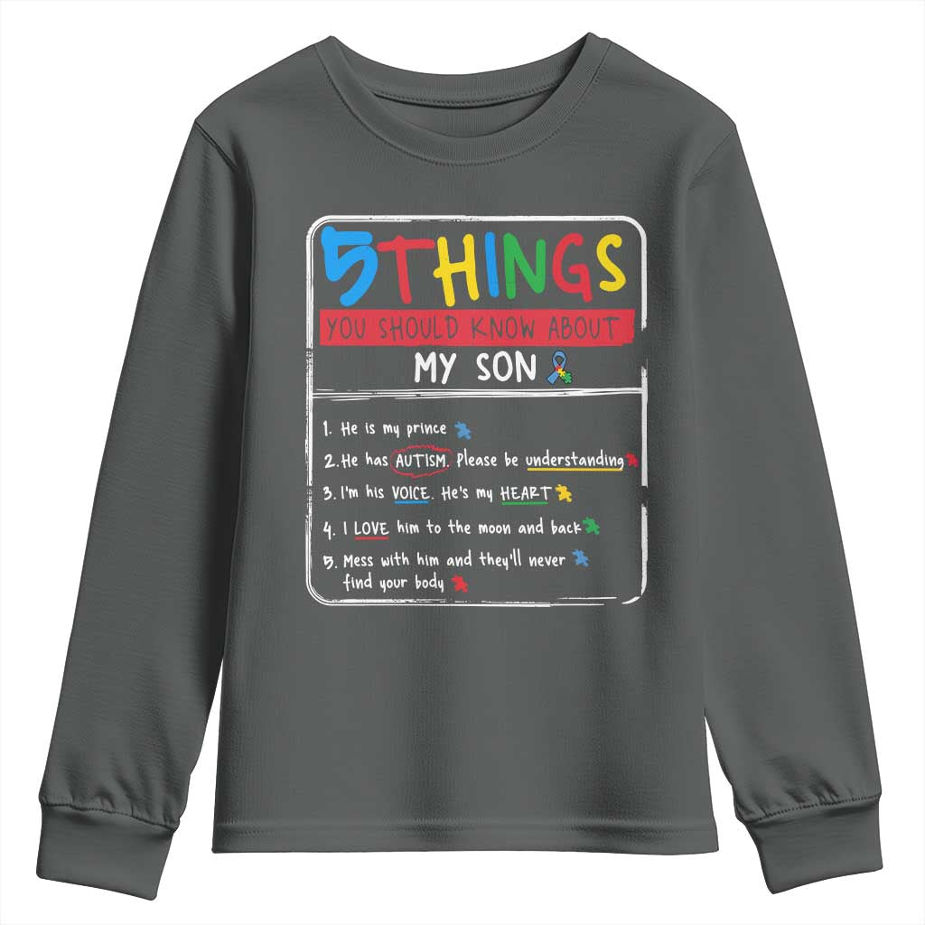 Autistic Son Autism Support Youth Sweatshirt Autistic Mom Dad Family