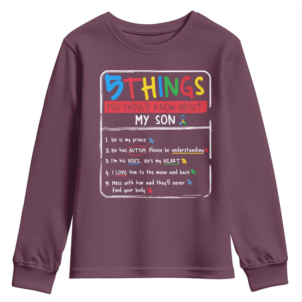 Autistic Son Autism Support Youth Sweatshirt Autistic Mom Dad Family