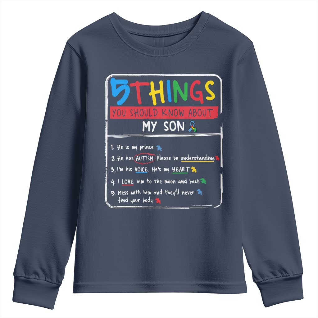 Autistic Son Autism Support Youth Sweatshirt Autistic Mom Dad Family