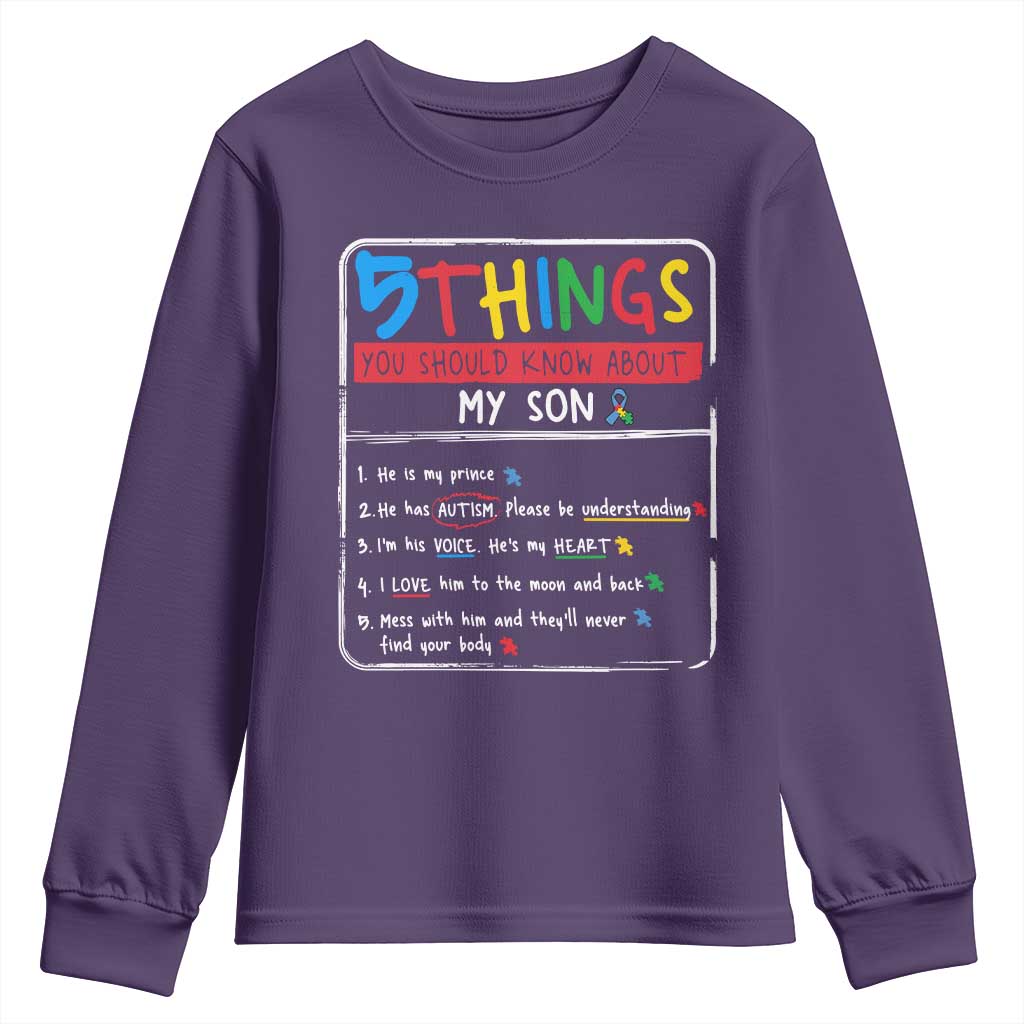 Autistic Son Autism Support Youth Sweatshirt Autistic Mom Dad Family