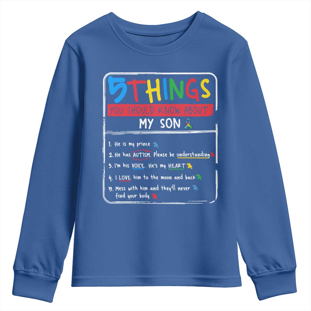 Autistic Son Autism Support Youth Sweatshirt Autistic Mom Dad Family