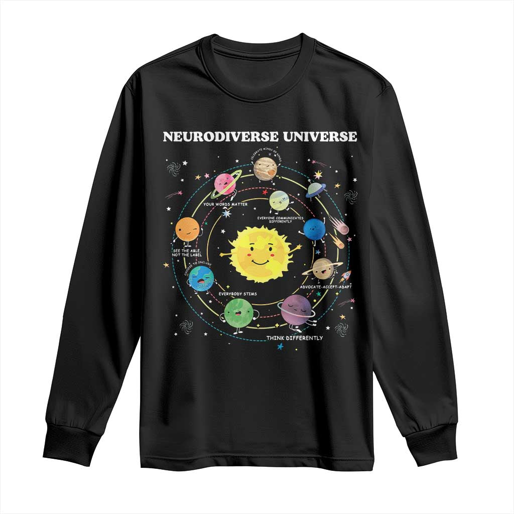 Autism Acceptance Long Sleeve Shirt Neurodiverse Universe Sped Teacher Support