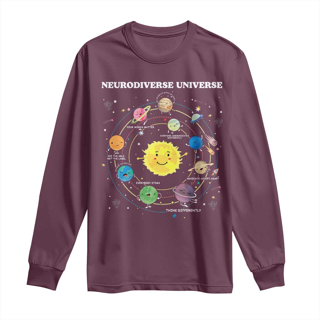 Autism Acceptance Long Sleeve Shirt Neurodiverse Universe Sped Teacher Support