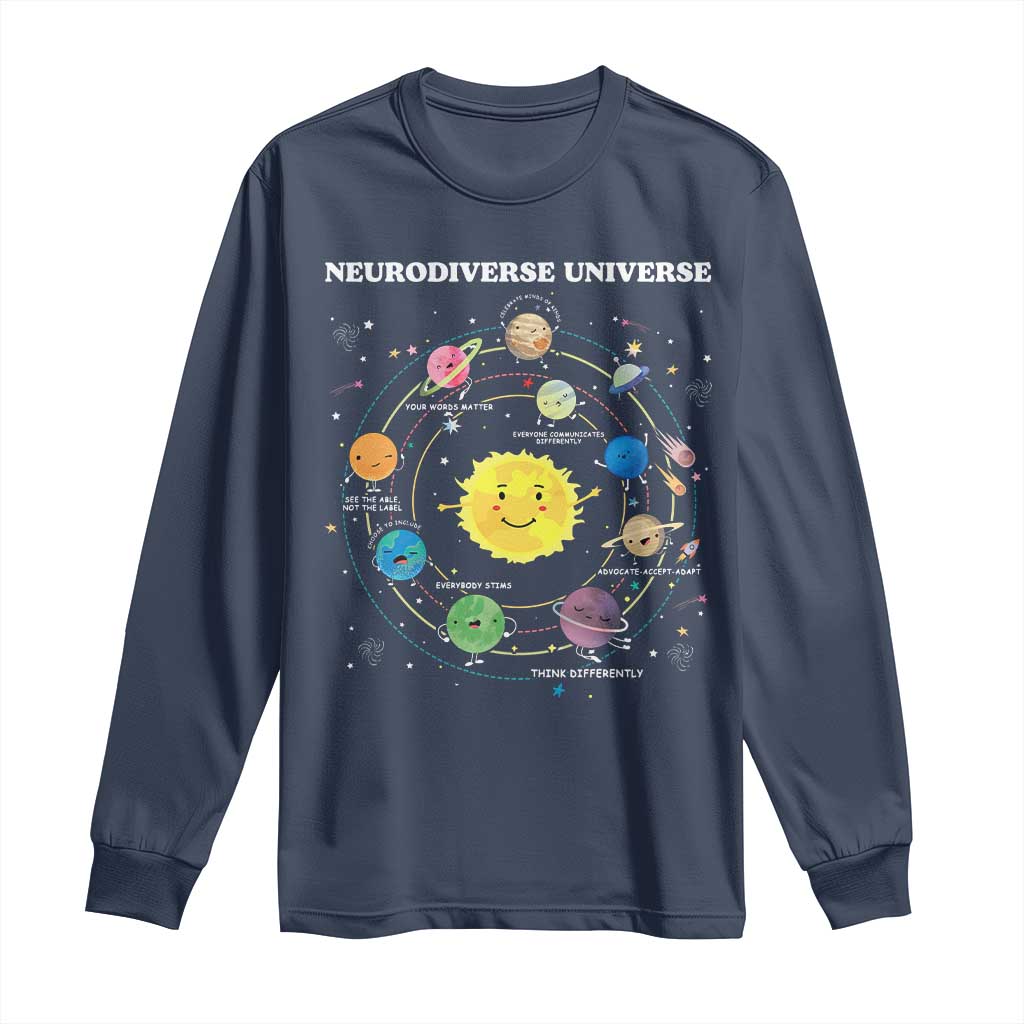 Autism Acceptance Long Sleeve Shirt Neurodiverse Universe Sped Teacher Support