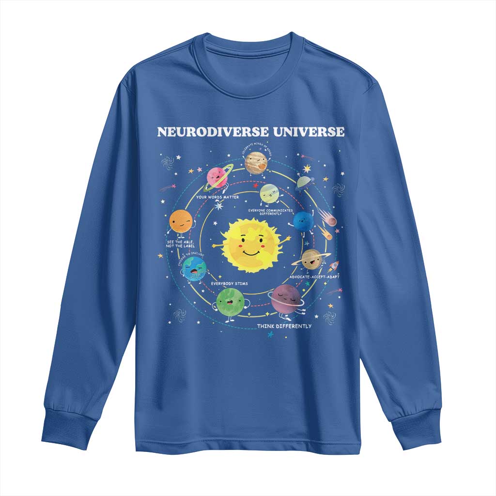 Autism Acceptance Long Sleeve Shirt Neurodiverse Universe Sped Teacher Support