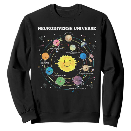 Autism Acceptance Sweatshirt Neurodiverse Universe Sped Teacher Support