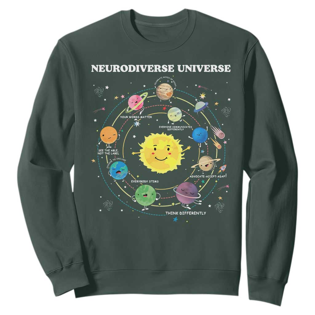 Autism Acceptance Sweatshirt Neurodiverse Universe Sped Teacher Support