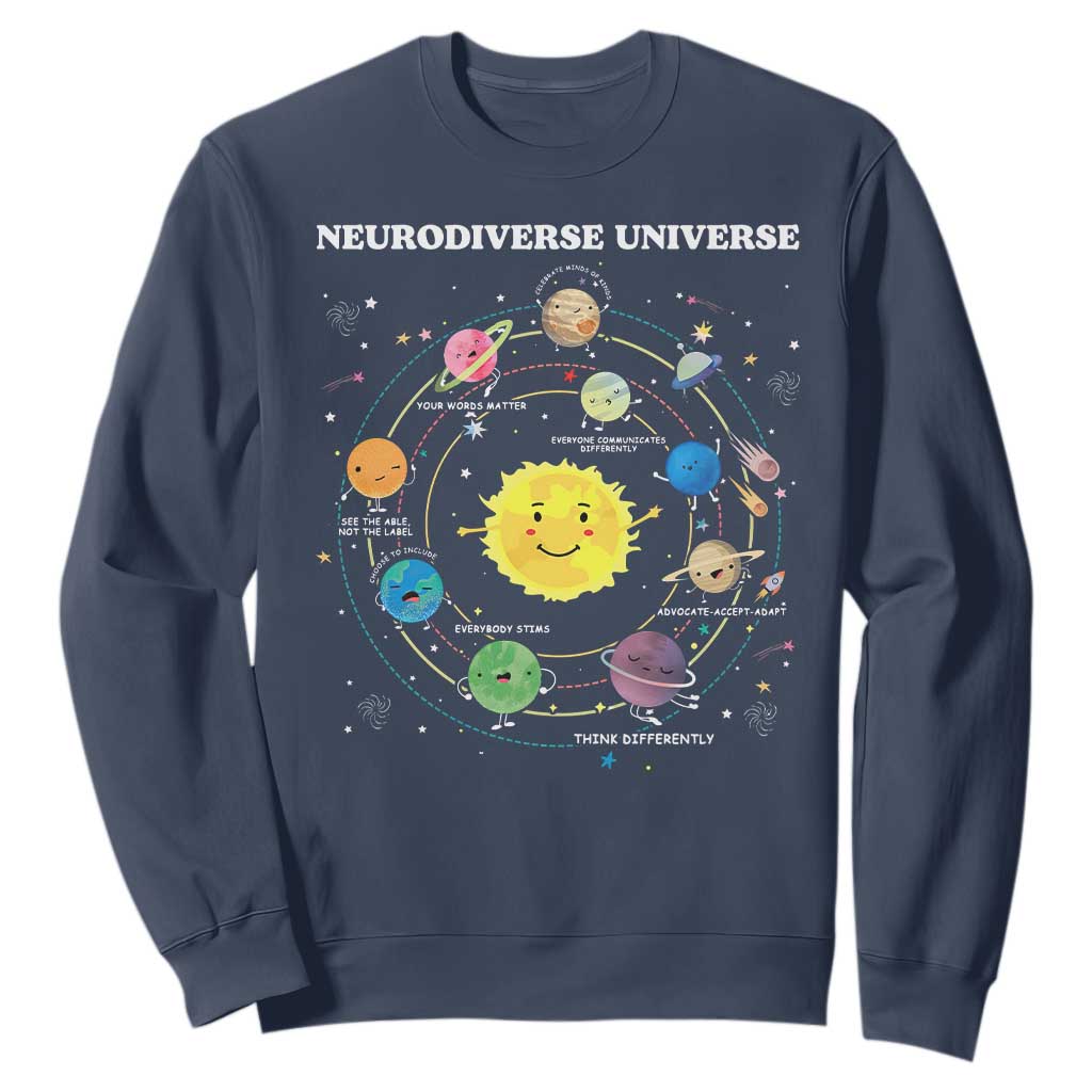 Autism Acceptance Sweatshirt Neurodiverse Universe Sped Teacher Support