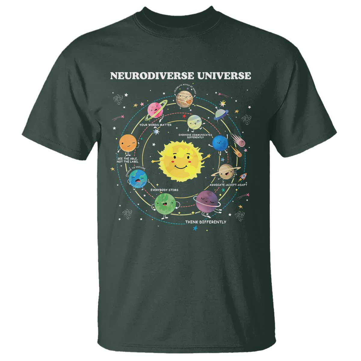 Autism Acceptance T Shirt Neurodiverse Universe Sped Teacher Support