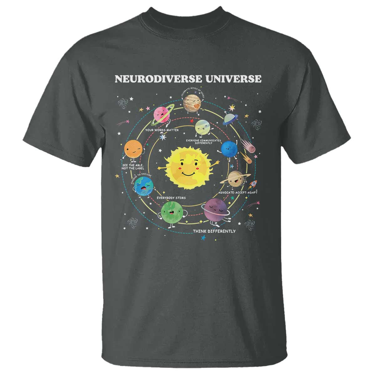 Autism Acceptance T Shirt Neurodiverse Universe Sped Teacher Support