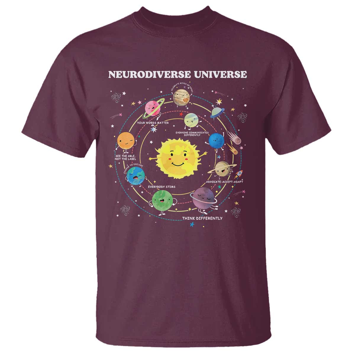 Autism Acceptance T Shirt Neurodiverse Universe Sped Teacher Support