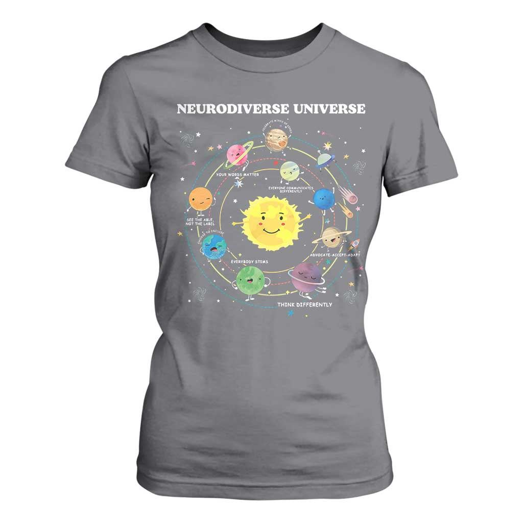 Autism Acceptance T Shirt For Women Neurodiverse Universe Sped Teacher Support