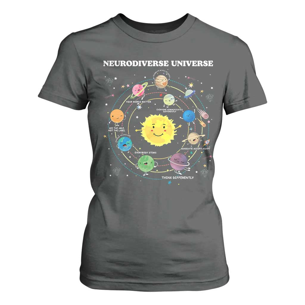 Autism Acceptance T Shirt For Women Neurodiverse Universe Sped Teacher Support