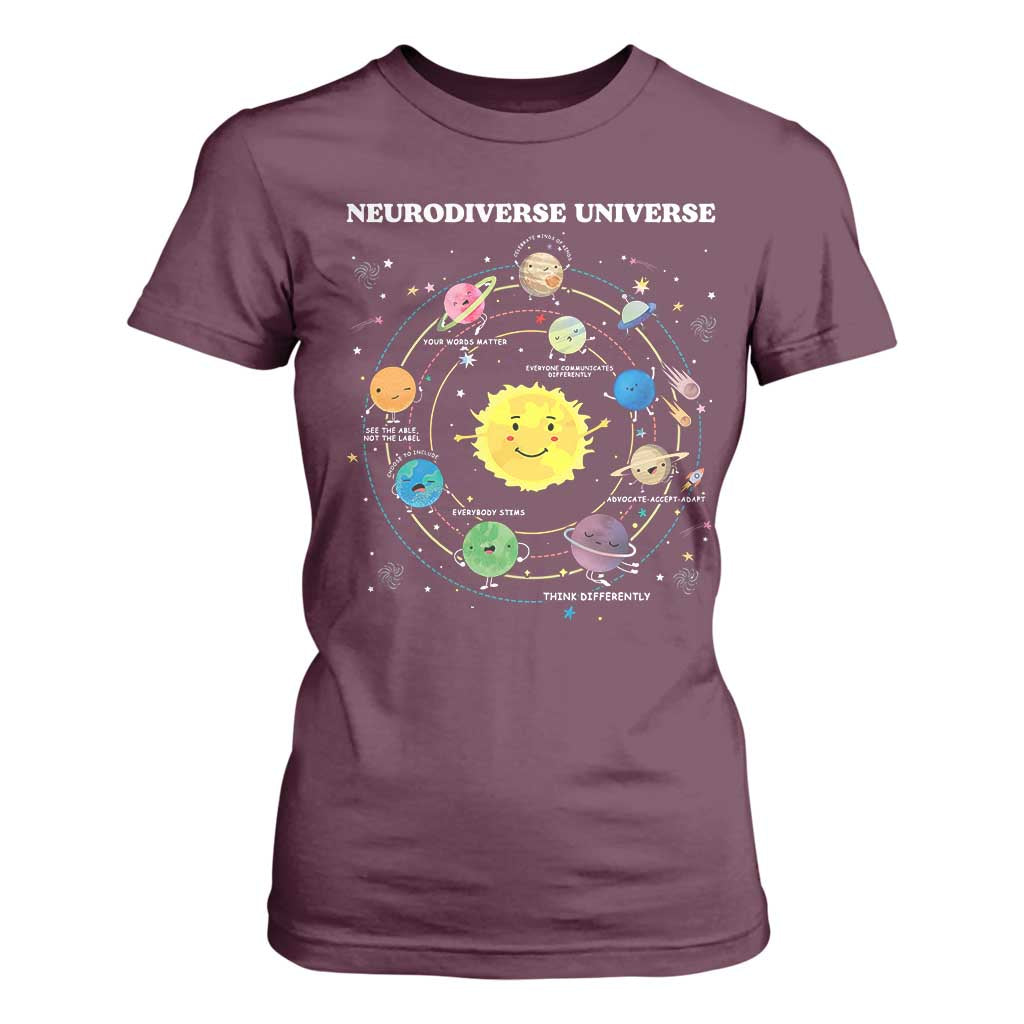 Autism Acceptance T Shirt For Women Neurodiverse Universe Sped Teacher Support
