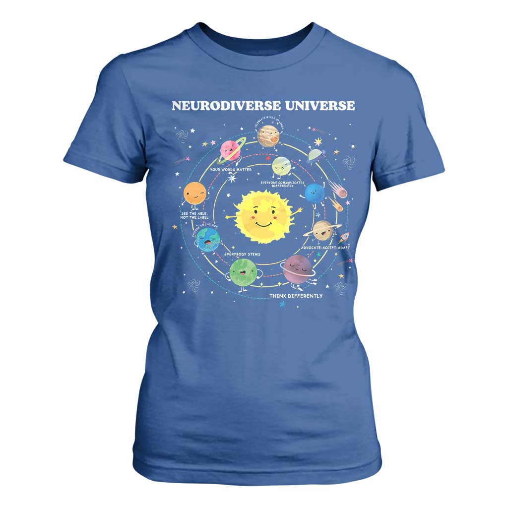Autism Acceptance T Shirt For Women Neurodiverse Universe Sped Teacher Support