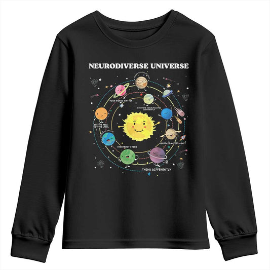 Autism Acceptance Youth Sweatshirt Neurodiverse Universe Sped Teacher Support