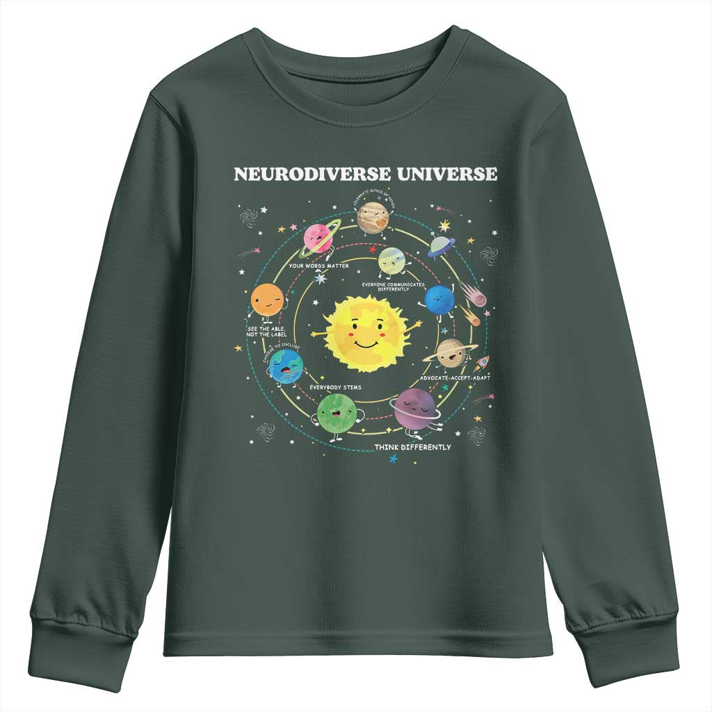 Autism Acceptance Youth Sweatshirt Neurodiverse Universe Sped Teacher Support