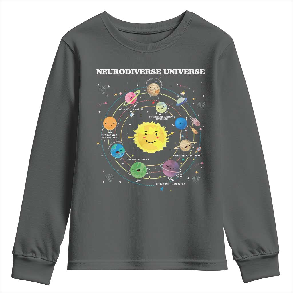 Autism Acceptance Youth Sweatshirt Neurodiverse Universe Sped Teacher Support
