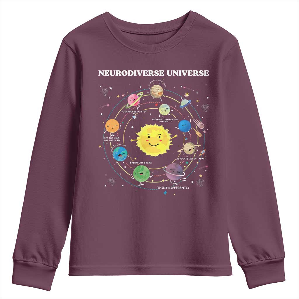 Autism Acceptance Youth Sweatshirt Neurodiverse Universe Sped Teacher Support