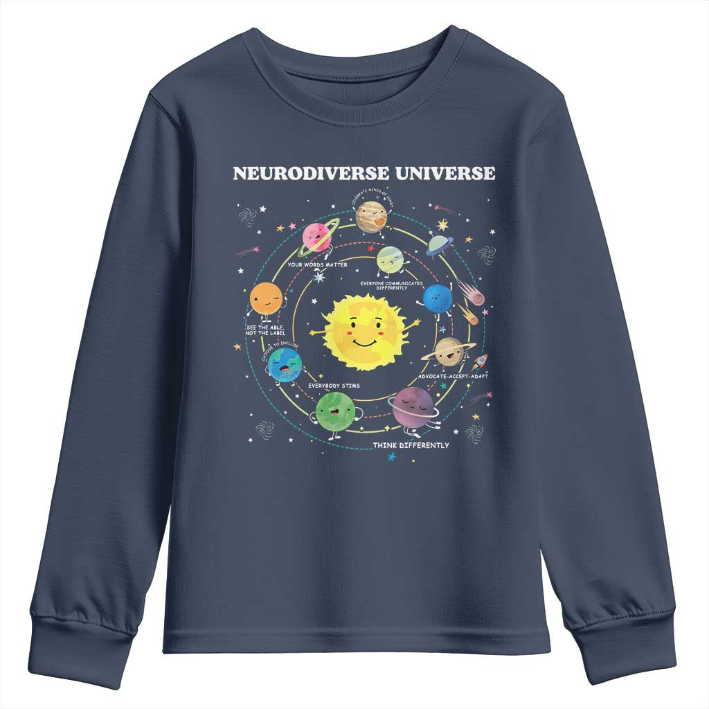 Autism Acceptance Youth Sweatshirt Neurodiverse Universe Sped Teacher Support