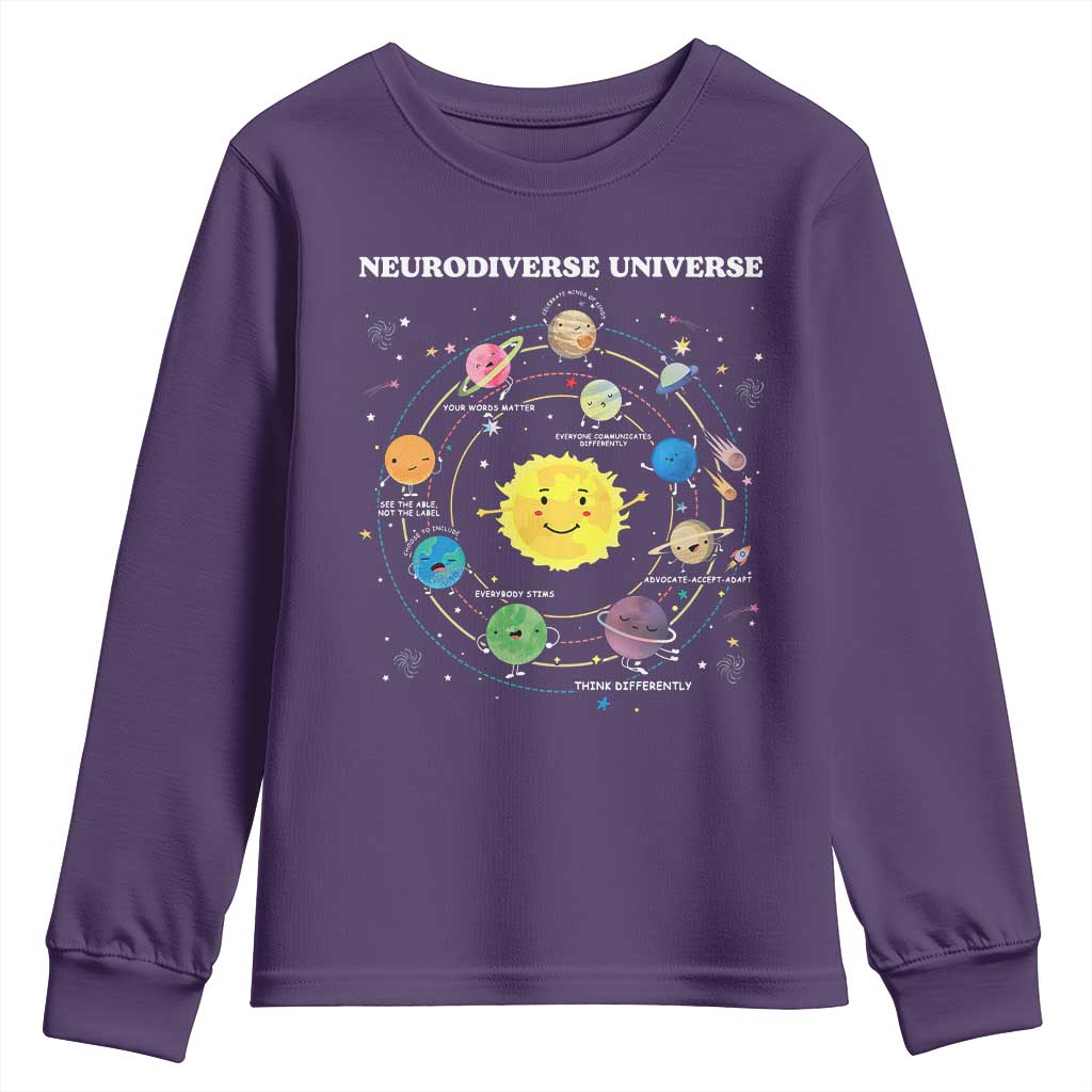 Autism Acceptance Youth Sweatshirt Neurodiverse Universe Sped Teacher Support