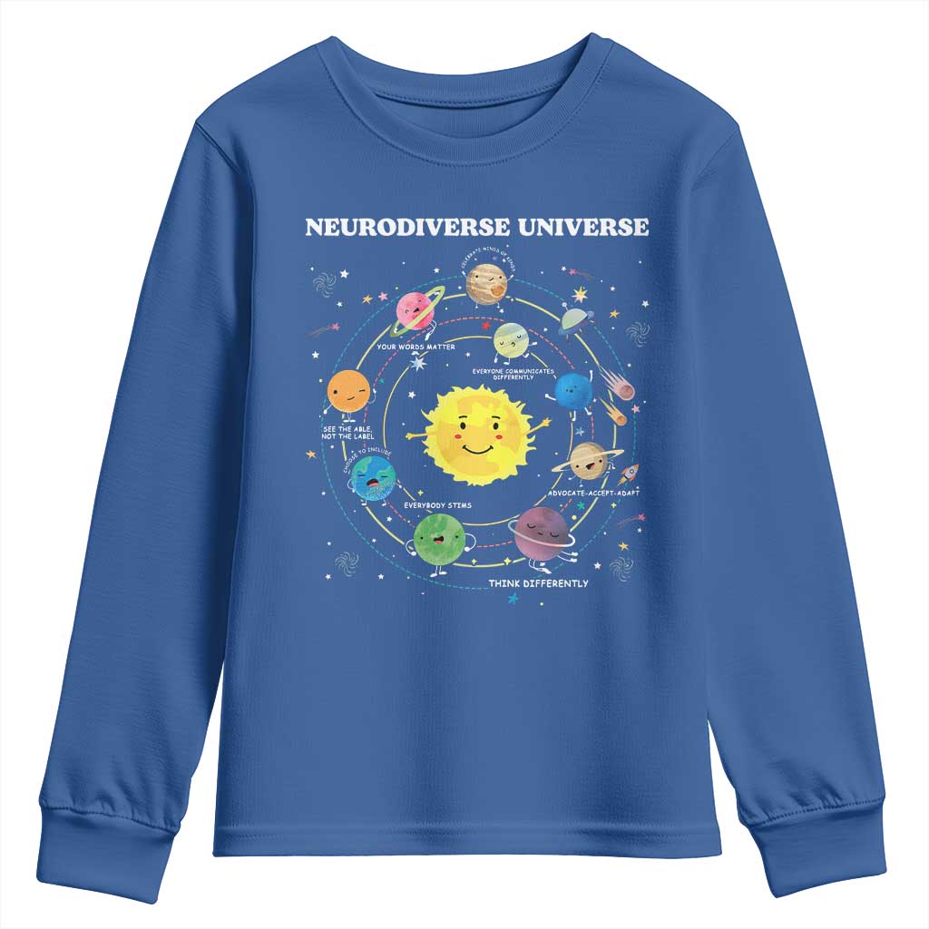 Autism Acceptance Youth Sweatshirt Neurodiverse Universe Sped Teacher Support