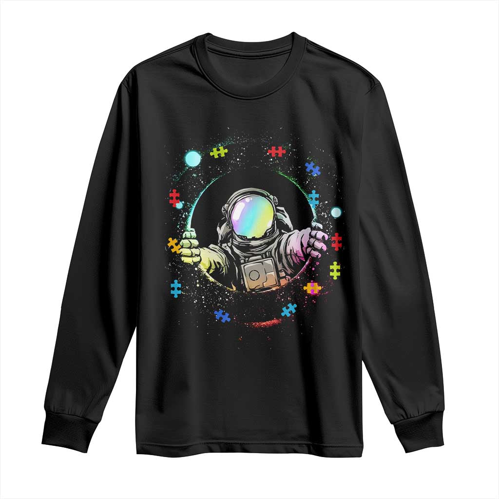 Astronaut Autism Support Long Sleeve Shirt Space Autistic Kids Sped Teacher