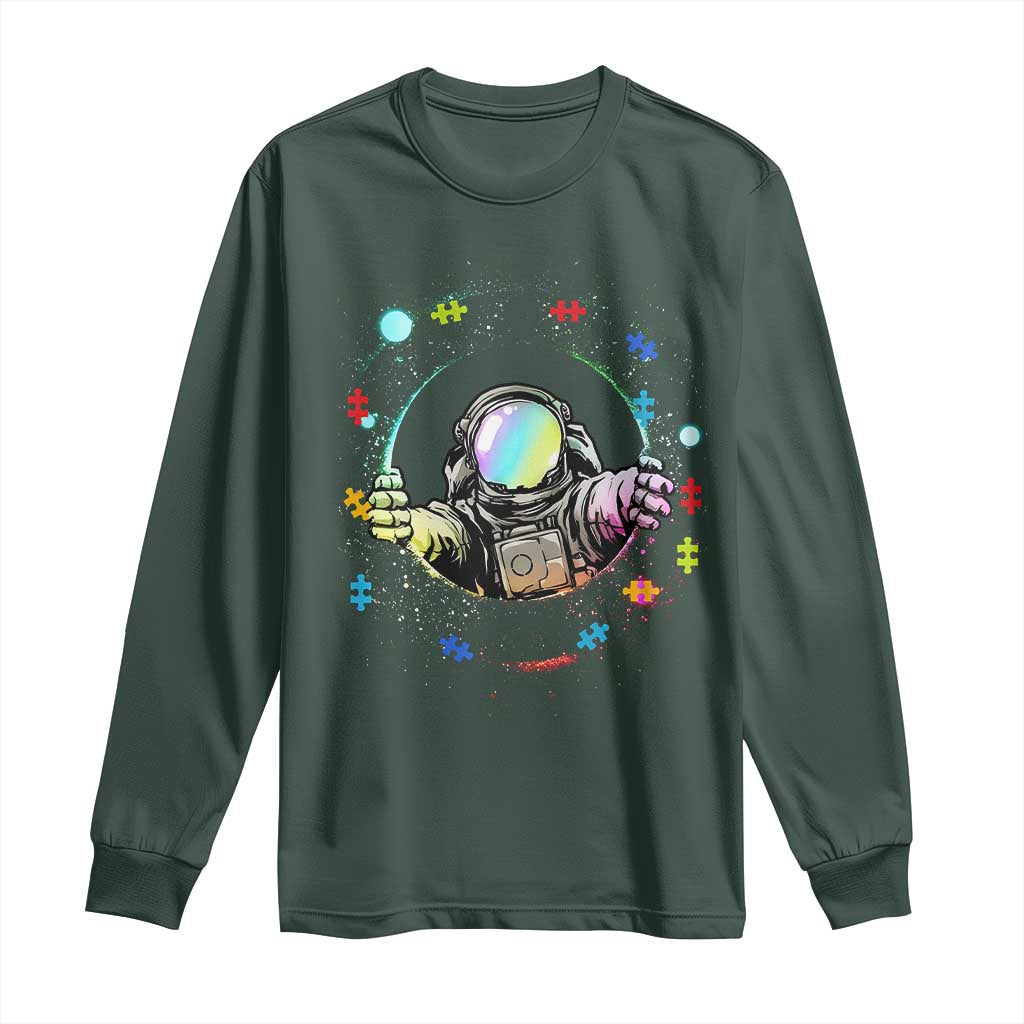 Astronaut Autism Support Long Sleeve Shirt Space Autistic Kids Sped Teacher