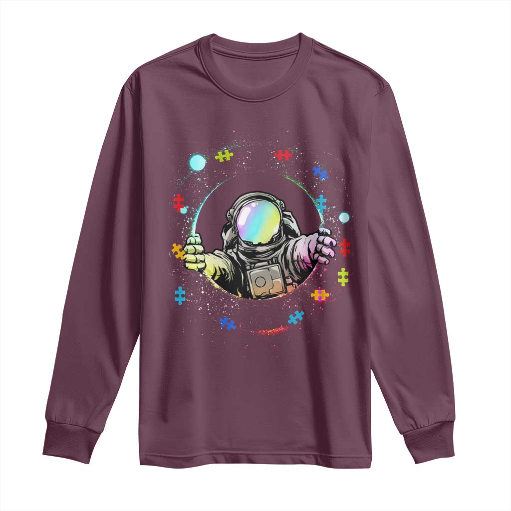 Astronaut Autism Support Long Sleeve Shirt Space Autistic Kids Sped Teacher