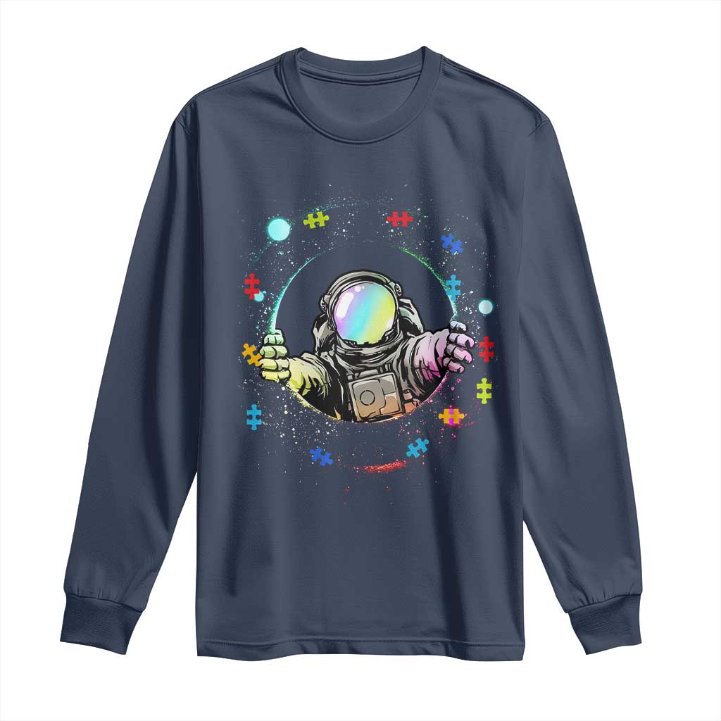 Astronaut Autism Support Long Sleeve Shirt Space Autistic Kids Sped Teacher