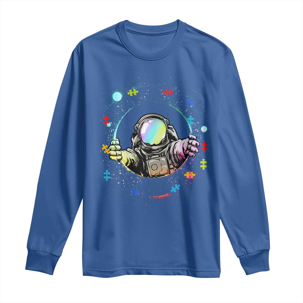 Astronaut Autism Support Long Sleeve Shirt Space Autistic Kids Sped Teacher