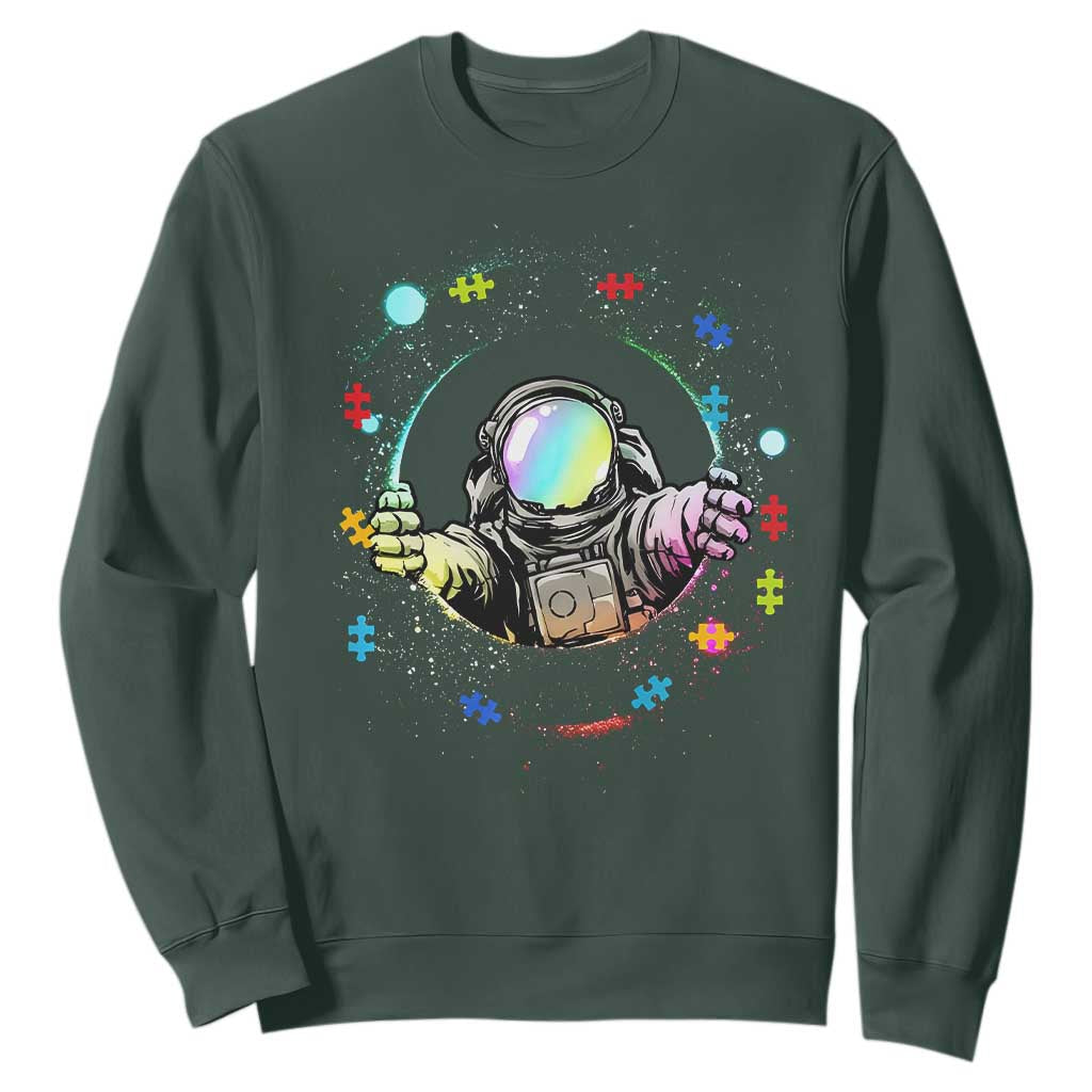 Astronaut Autism Support Sweatshirt Space Autistic Kids Sped Teacher