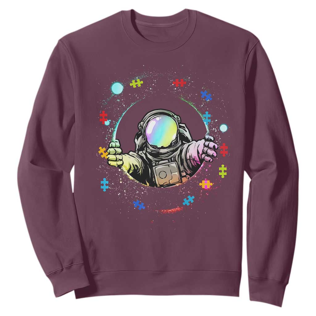 Astronaut Autism Support Sweatshirt Space Autistic Kids Sped Teacher