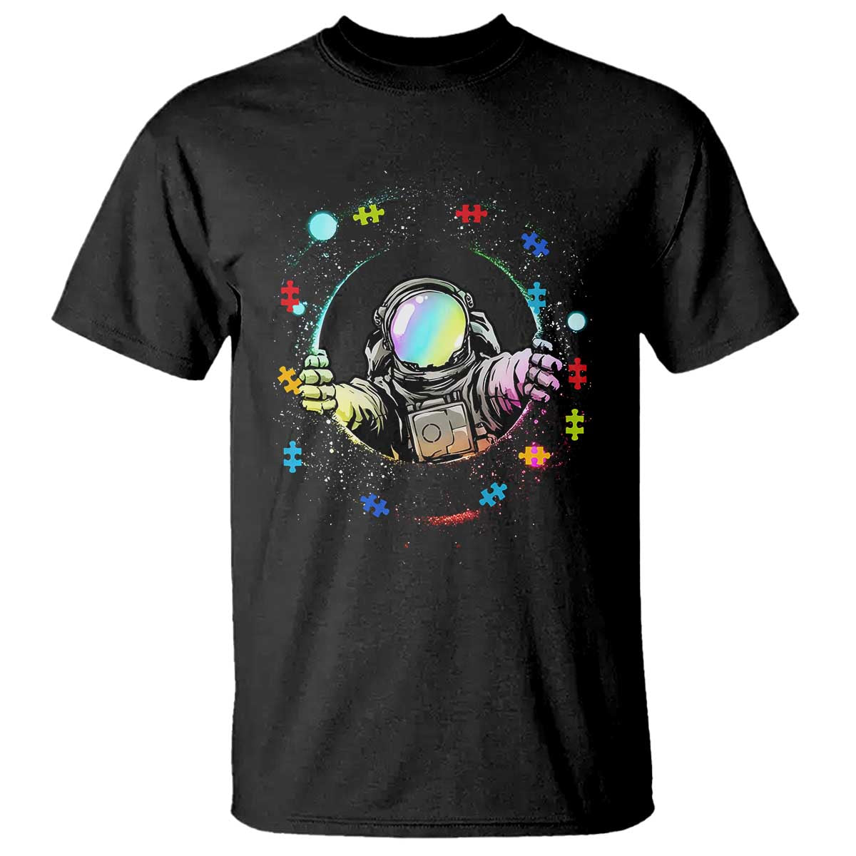 Astronaut Autism Support T Shirt Space Autistic Kids Sped Teacher