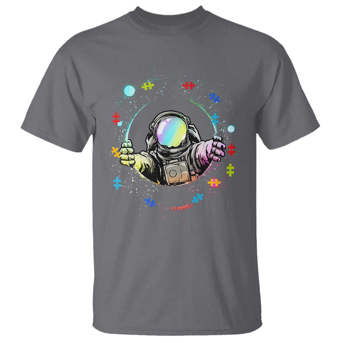 Astronaut Autism Support T Shirt Space Autistic Kids Sped Teacher